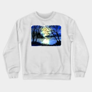 Sunset over a Lake, Derbyshire. Crewneck Sweatshirt